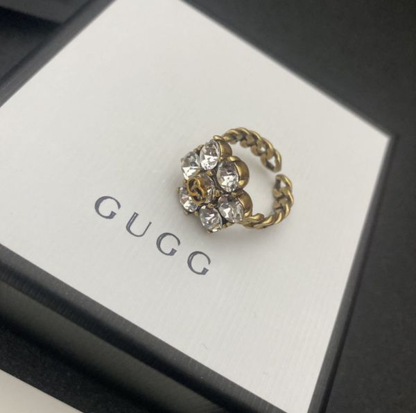 

70% off luxury jewelry new style men's hand decoration gujia home set zircon double personalized opening ring, Silver