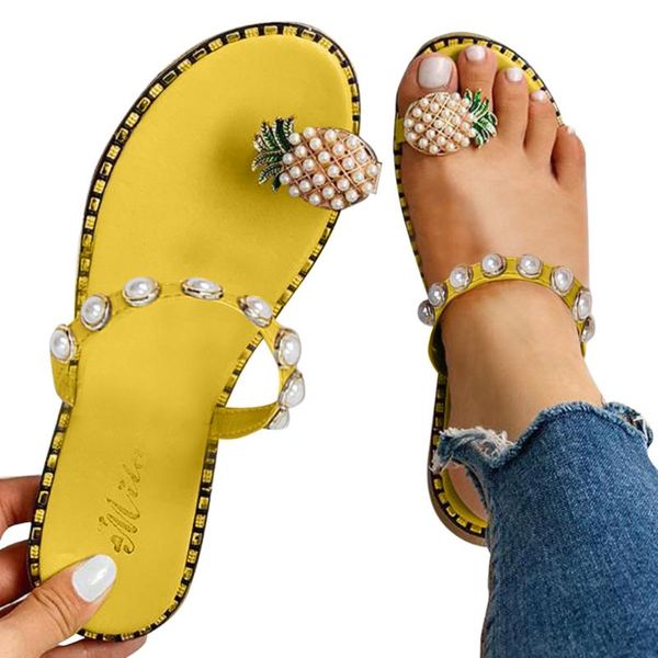 

slippers jaycosin slip-on casual shoes women summer girls pearl flat bohemian style beach womens flip flops, Black