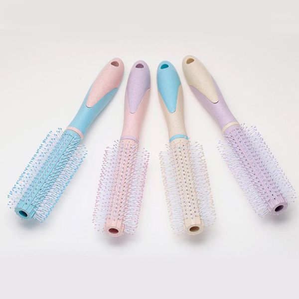 

wheat straw hair comb candy colored cylindrical roller brushes1, Silver