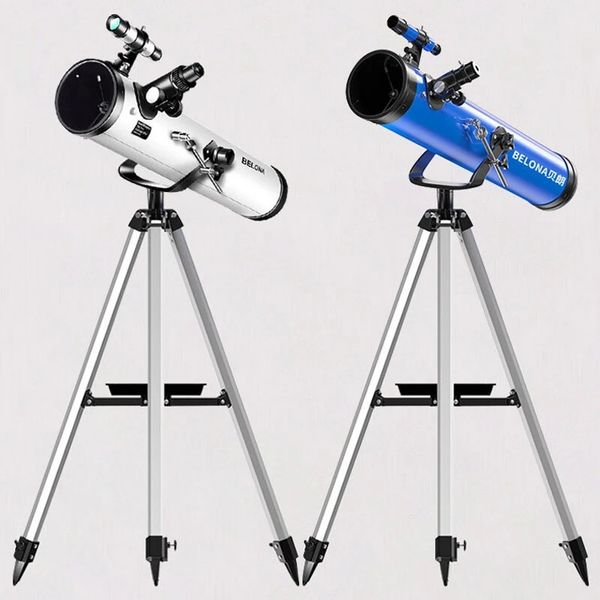 BELONA 35X-875X Professionelles Zoom-Astronomisches Teleskop für Erwachsene im Freien, HD-Nachtsicht, refraktives Deep Space Moon Watching, hochauflösendes Monokular – Blau