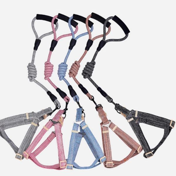 

dog collars & leashes pet supplies harness leash suit vest polyester chest strap adjustable bust size foam handle nylon traction rope