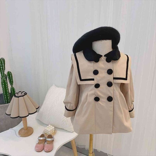 

autumn preppy style childrens long sleeve lapel collar trench windbreaker girls outerwear coats kids clothes casaco infantil, Camo