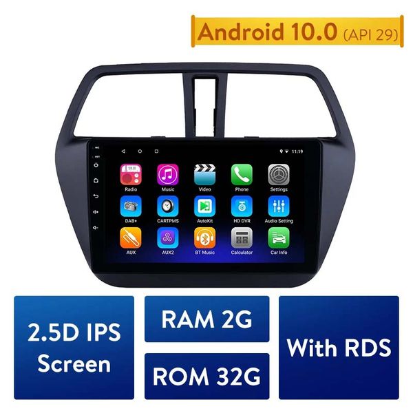 Автомобильный DVD GPS навигация мультимедийного игрока радио для Suzuki S-Cross SX4 2014-2017 Android 10.0 RAM 2GB IPS 9 дюймов