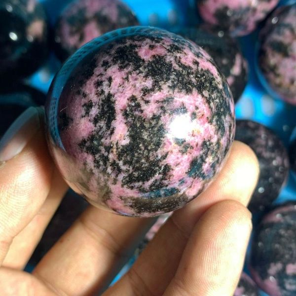 

decorative objects & figurines natural rhodonite quartz ball crystal reiki healing