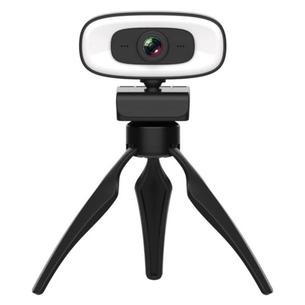

webcams 2k usb web camera for pc computer beauty auto focus drive cam w/ microphone/ 3 gear fill light streaming
