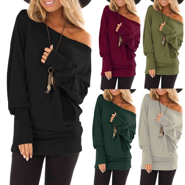 

plus size fashion cold shoulder blouse shirt loose tee casual autumn winter ladies female women long sleeve blusas pullover x0521, White