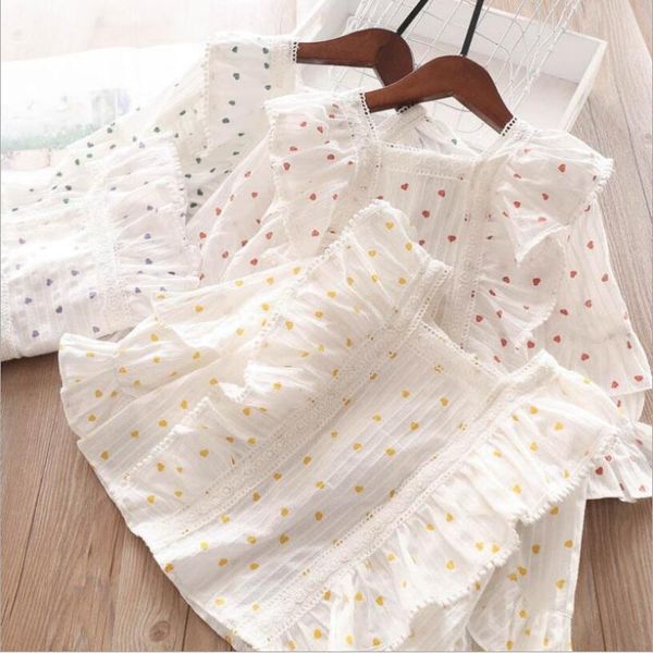 

shirts kids blouse 2021 spring girls long sleeve cotton lace children princess clothing, White;black