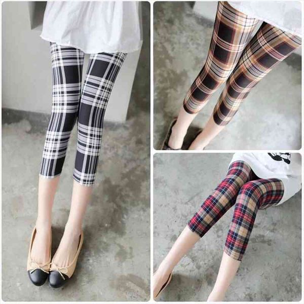 

style black white plaid women legging houndstooth stretchy capris elasticity fitness printing workout jeggings