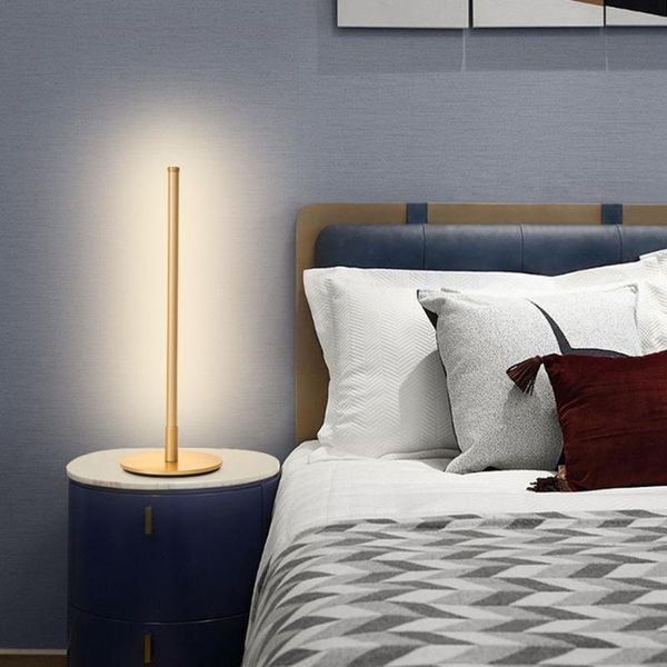 

table lamps modern metal line shape lamp nordic design led bedside eye protect night light living room bedroom stand desk lights