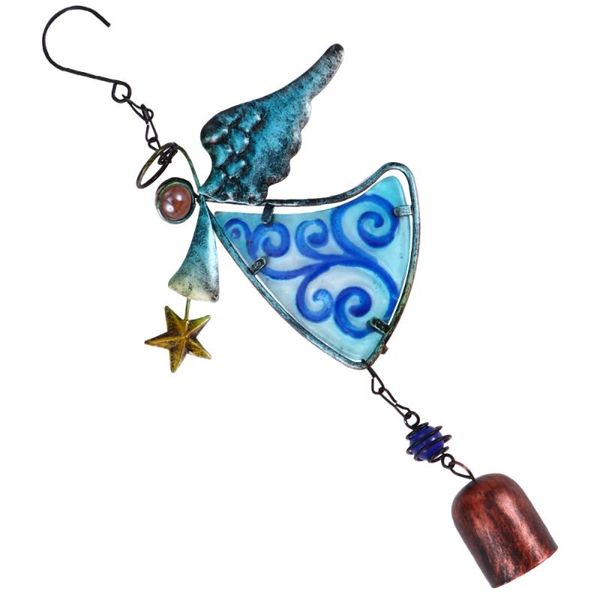

1pc angel stained glass wind chimes pendant garden balcony outdoor ornament decorative objects & figurines