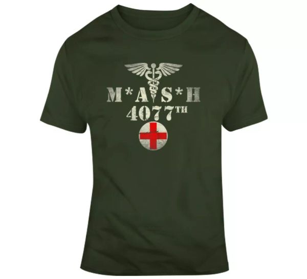 

mash 4077th army medic fan funny tv t shirt, White;black