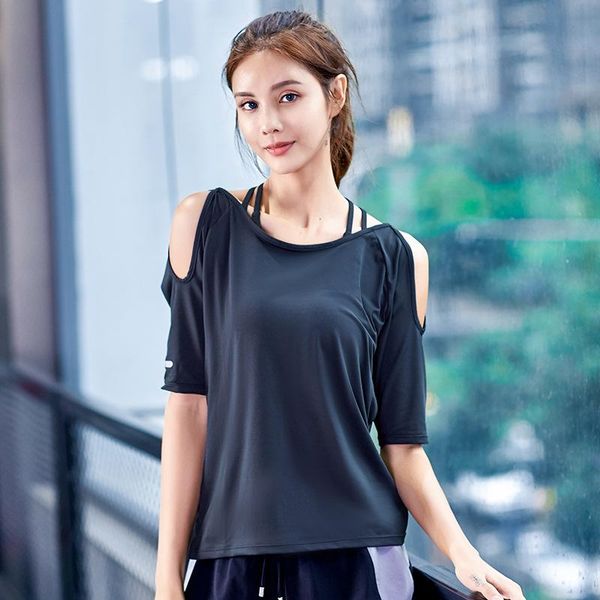 

yoga outfit shirt women loose running mesh hollow out fitness short sleeve sport t-shirt quick dry female gym workout blouse