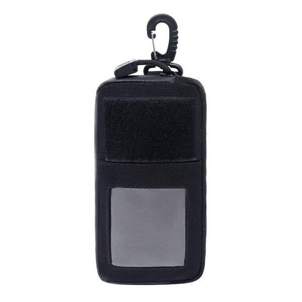 

nylon multi-purpose camping belt purse with id window small pouch outdoor bags