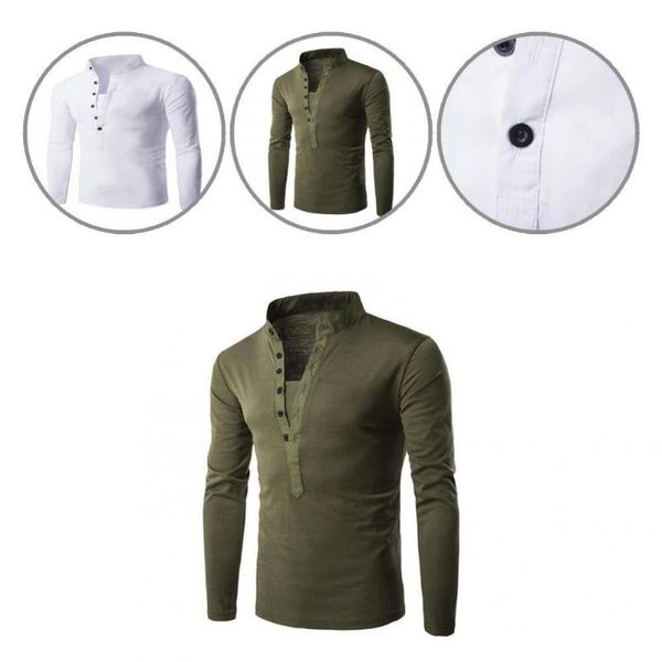 

men's casual shirts leisure simple v neck buttons men anti-shrink solid color for school, White;black