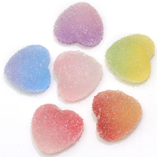 

decorative objects & figurines 50/100pcs wholesale novel loose peach heart shape craft candy bead flat back toys 16*17*6mm for phone sticker