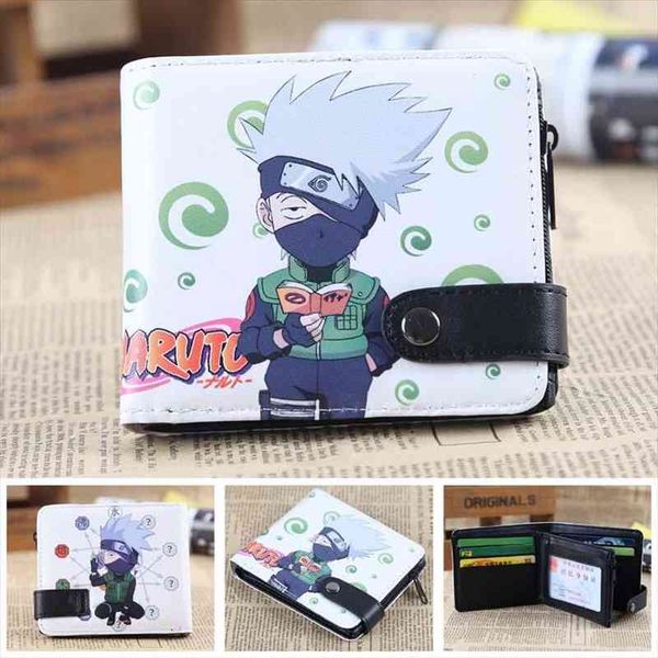 

anime uzumaki shippuden wallet hatake kakashi pu short coin purse, Red;black