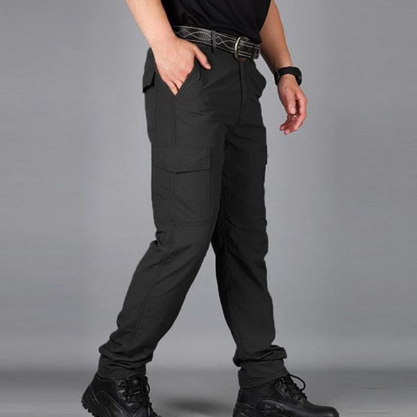 

men cargo pant multi-pocket overall male combat trousers tooling pants army green size s-4xl men's, Black