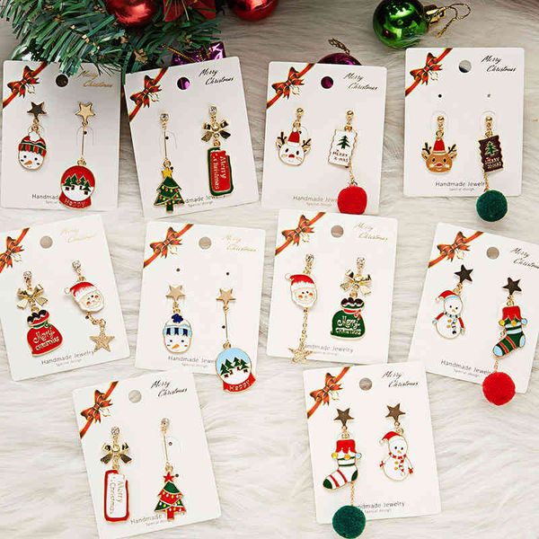 

christmas simple earrings asymmetric