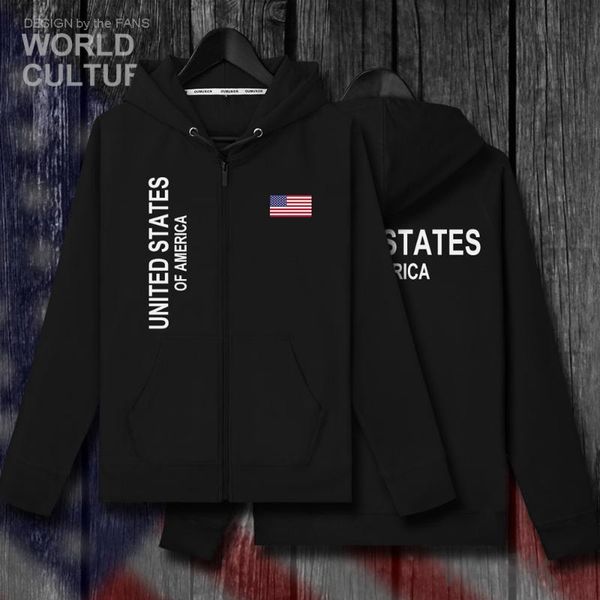 

men's hoodies & sweatshirts united states of america usa us 2021 coat mens zipper fleeces winter men jackets and nation clothes swea, Black
