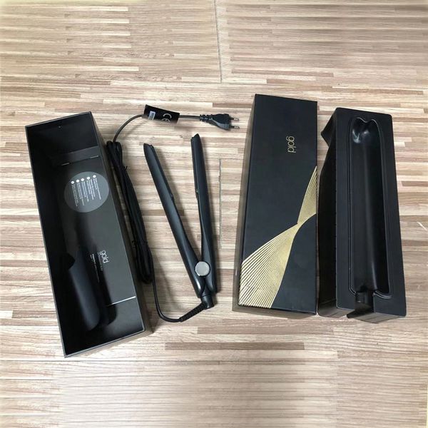 

9hd gold profession styler hair straighteners with eu/us plug straightener in retail box 5pcs ship, Black