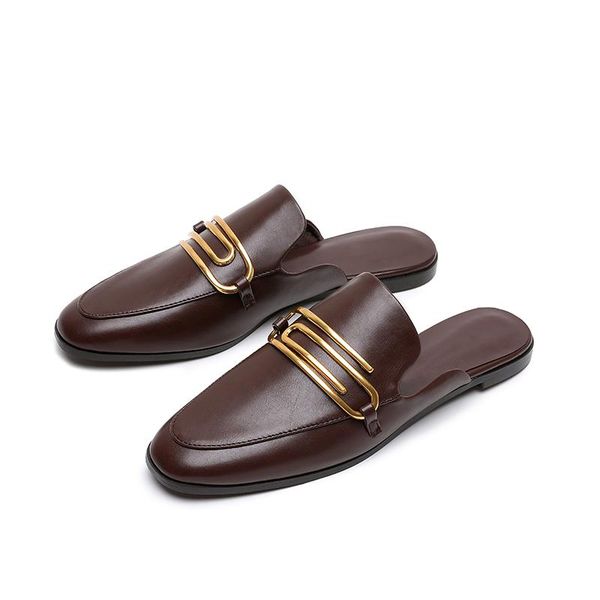 

slippers 2021 spring summer sandals women's pointed toe leather white fashion flats shoes steinmeier, Black