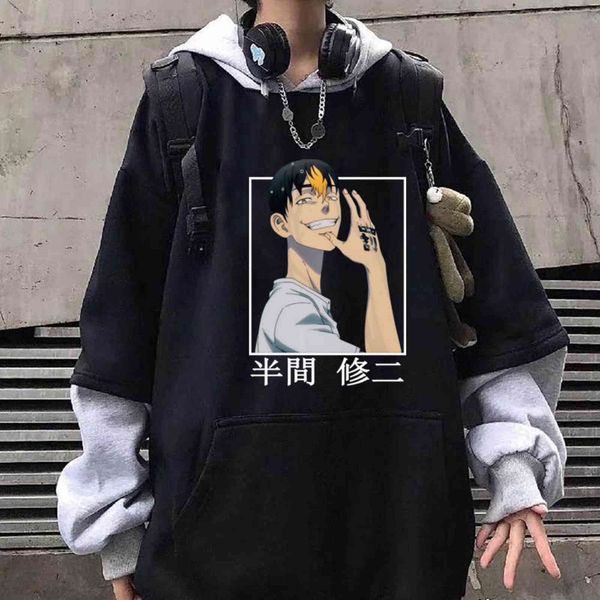 

2021 tokyo revengers anime shuji hanma hoodie sweatshirts autumn winter fleece hoodies harajuku streetwear clothing y1109, Black