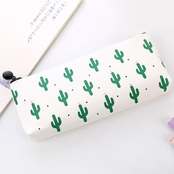 

storage bags 1pcs cute pencil case small fresh print gift canvas zipper school box pencilcase supplies stationery