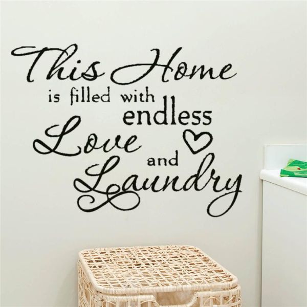 

wall stickers this home is filled with endless love and laundry room decals bedroom decoration art murals dw6040