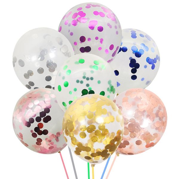 12 -Zoll -Konfetti Latex Ballon Hochzeit Layout Dekoration Babyparty -Geburtstagsfeier -Dekoration Runde transparente große Luftballons Weihnachtsdekorball JY1063
