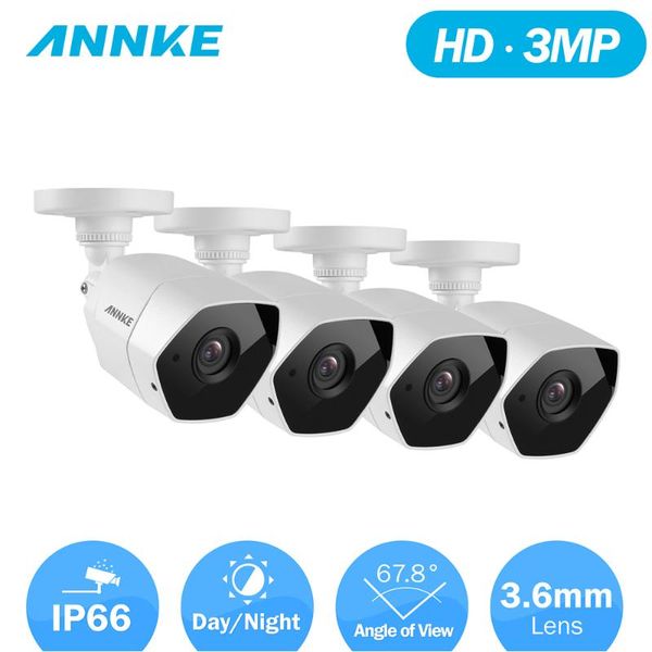 

cameras annke 3mp 1920*1536 hd-tvi security camera 4pcs kit outdoor metal weatherproof housing 66ft 30m super night vision