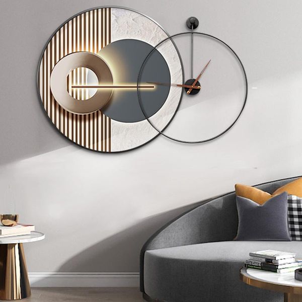 

wall clocks modern simplicity living room decoration clock home decor light luxury creative watch with decorative painting hanging