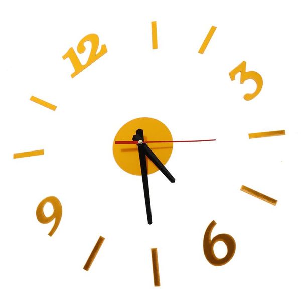 

wall clocks frameless diy clock arabic numbers adhesive modern art silent 3d acrylic sticker home decorations for living roo