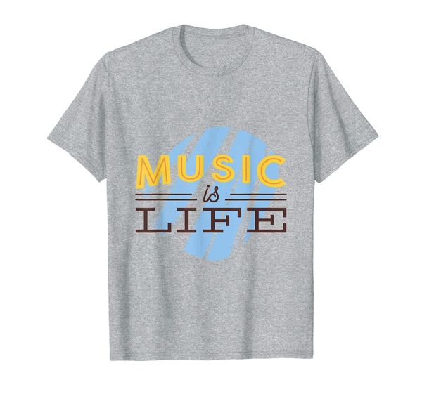 

music is life - musician t-shirt, White;black