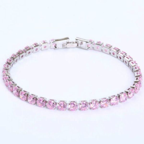 

cubic zirconia tennis bracelets chain crystal wedding bracelet for women men gold silver color hip hop jewelry charm, Golden;silver