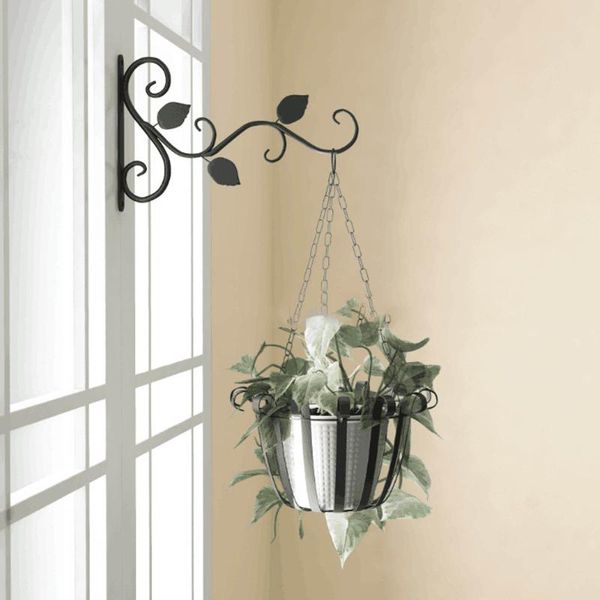 

planters & pots est wall mounted floating indoor and outdoor type plant pot hanging bracket hanger metal hook flower rack