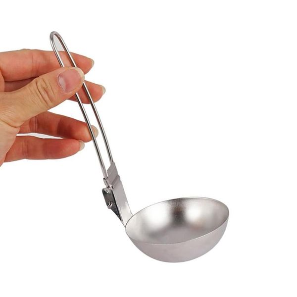 

spoons stainless steel slotted spoon with folding handle kitchen utensil cooking for and frying portable soup