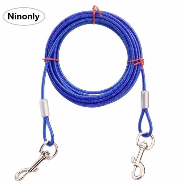

dog collars & leashes 3m 5m 10m leash double-end stainless steel strong durable retractable walking running leather for belt collar