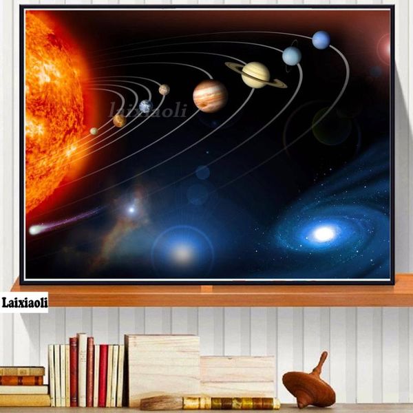 

diamond painting 3d embroidery sale planet cross stitch 5d solar system full square round rhinestone mosaic picture office decor