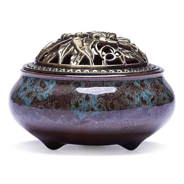 

fragrance lamps incense-n-wish hand stove bloom porcelain incense burner set insence stick zen buddhist decoration unique handcraft drop
