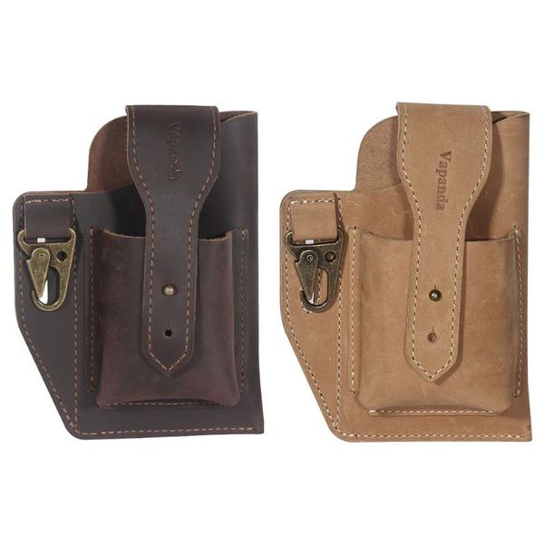 

outdoor bags sports waist bag retro cell phone portable men multi-function leather running key pen belt