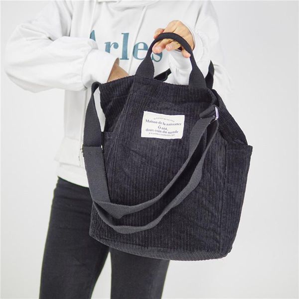 

evening bags women corduroy shoulder bag stripes handbag casual tote crossbody zipper messenger ladies' long strap soft purse