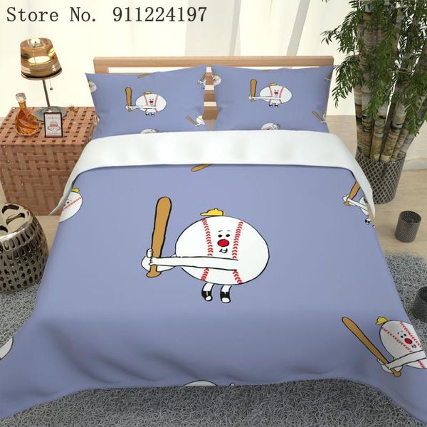 

bedding sets 3pcs baseball set twin full  king solid color duvet cover kids cartoon quilt bedclothes microfiber bed linen