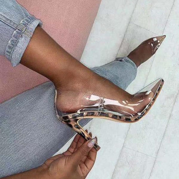 

dress shoes 2021 women pumps transparent high heels pointed toe slip-on wedding party for lady comfortable heeled, Black
