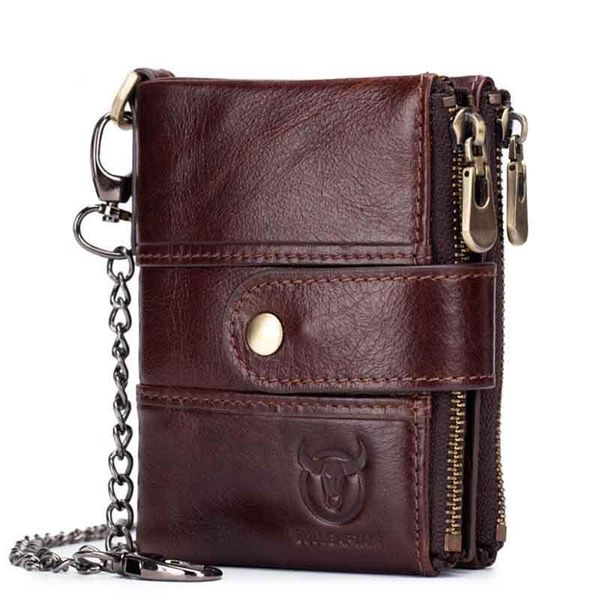 

leather retro first layer cowhide short wallet anti-theft brush to father or husband for card passport driving license wallets, Red;black