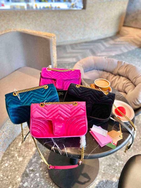

gift box packaging marmon designer women's four-color classic velvet one-shoulder messenger bag size 27cm