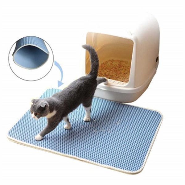 À Prova D 'Água Pet Cat Bitter Esteira Dupla Camada Sem-Slip Pad Areia Cat WC Dobrável Cats Cat Pet Pet Cat Cat Acessórios 210722