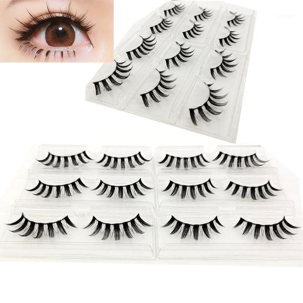 

10pcs natural long cosplay makeup cross strip false eyelashes black eye lashes1