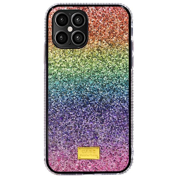 Custodie di colore sfumato diamante brillante di lusso per iPhone 12 PRO MAX 11 proMax 7 6 6s 8 Plus X XSMAX XR TPU Glitter Bling Cover per telefono Coque