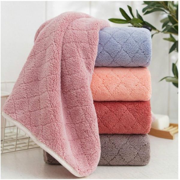 

towel 2/5pcs/set family face for daily life solid soft coral velvet kid rectangle cloth