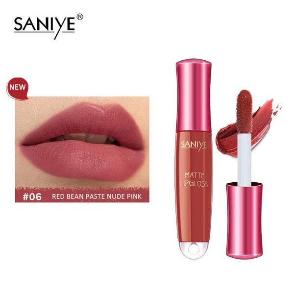 

lip gloss saniye 6 colors matte lipgloss long lasting waterproof nonstick cup liquid lipstick cosmetic beauty keep 24 hours lips makeup